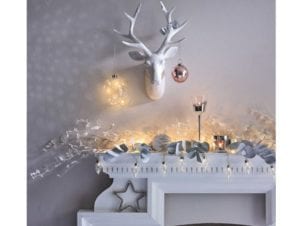 鹿头壁炉架圣诞装饰