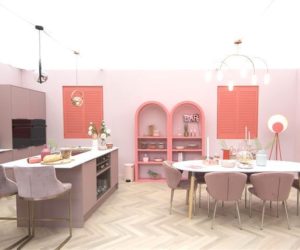 pink kitchen diner good homes roomset prince harry meghan themed ideal home show spring 2019 copy