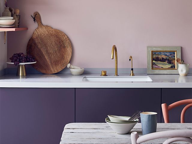 紫色和粉红色厨房计划 -  5种方式可以少于100英镑的厨房更新厨房 - 厨房 -  Goodhomesmagazine.com