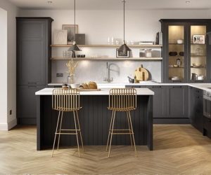 黑色和金色厨房 - 选择厨房岛时需要考虑的5件事 - 厨房 -  Goodhomesmagazine.com
