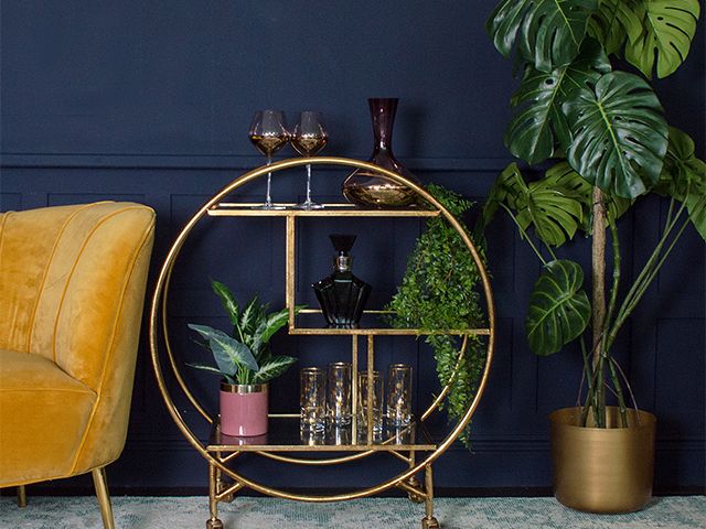 cocktail trolley with plants - 5 of the best artificial houseplants - shopping - goodhomesmagazine.com
