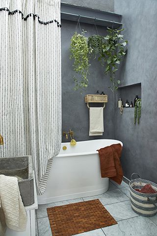混凝土灰色浴室- 5独特的风格提示灰色浴室-浴室- goodhomesmagazine.com