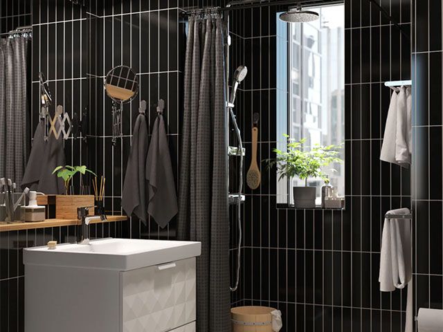 宜家黑色浴室-声明浴室的设计理念-浴室- goodhomesmagazine.com