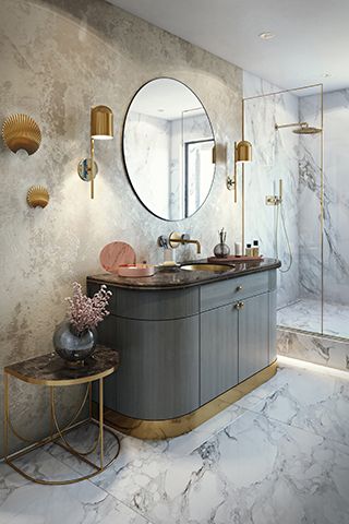 大理石浴室-声明浴室的设计理念-浴室- goodhomesmagazine.com