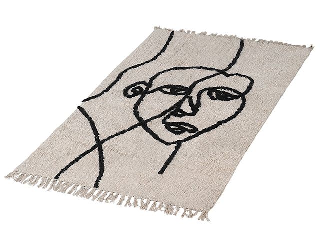 艺术线条画脸地毯-购物- goodhomesmagazine.com