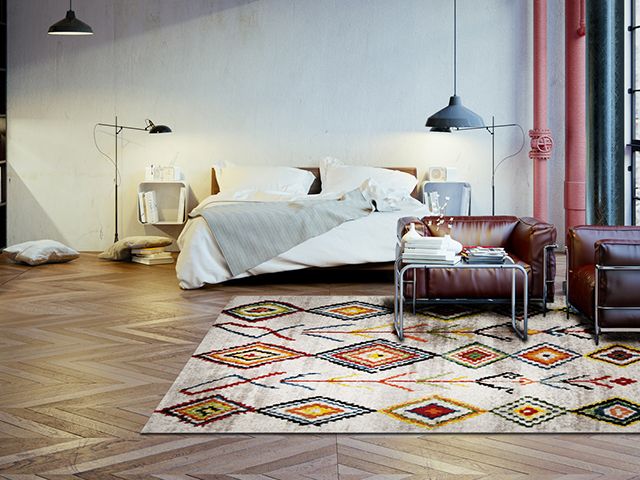 柏柏尔人的风格色彩鲜艳的地毯- 5聪明和创造性的方法使用地毯——灵感——goodhomesmagazine.com