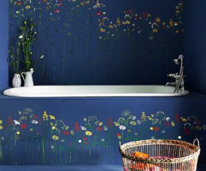 花卉涂料浴室设计 -  5浴室油漆理念，有趣和新鲜的浴室 - 浴室 -  Goodhomesmagazine.com