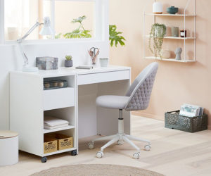 现代家庭办公室配旋转书桌椅子
