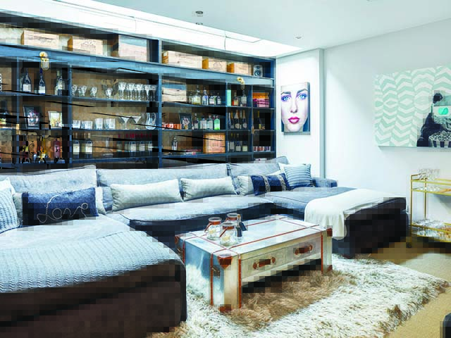 Basement bar, luxe lounging, sociable living room, goodhomesmagazine.com