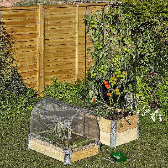 户外提高播种机与净覆盖家庭蔬菜种植